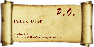 Petik Olaf névjegykártya